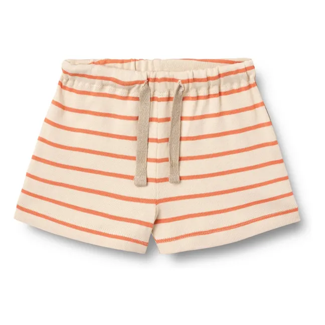 Pantaloncini in jersey Vic a righe Cotone organico | Arancione