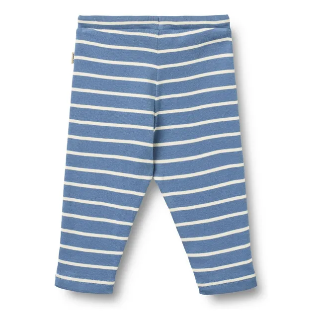 Jegging in cotone biologico a righe Manfred | Blu