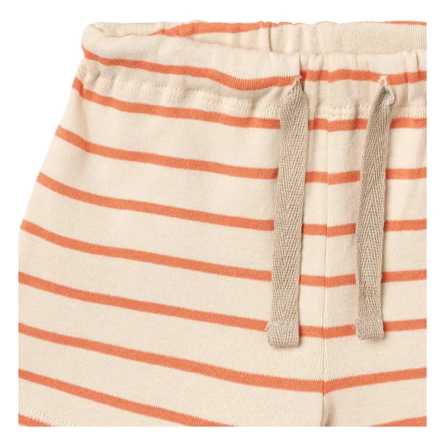 Pantaloncini in jersey Vic a righe Cotone organico | Arancione