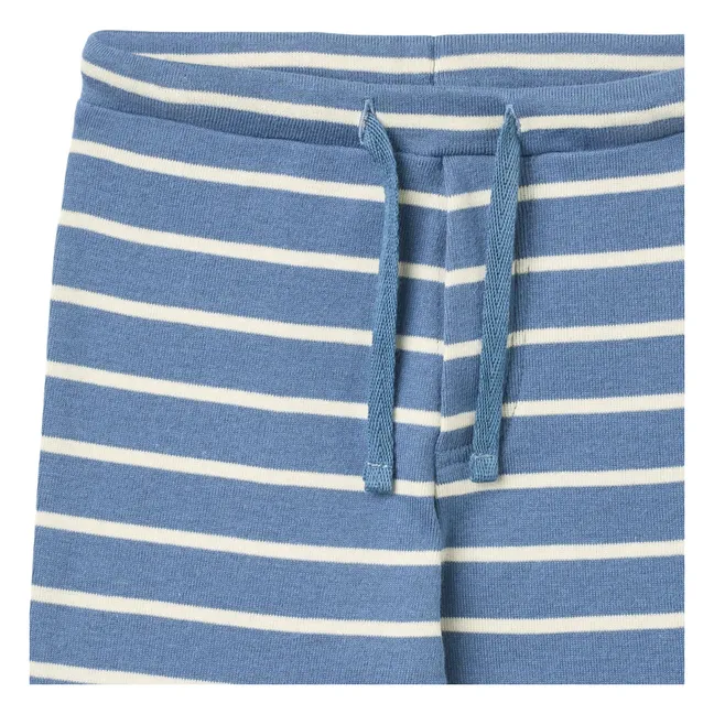 Jegging in cotone biologico a righe Manfred | Blu