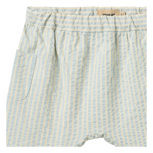 Pantaloni a righe Henry in cotone biologico | Azzurro
