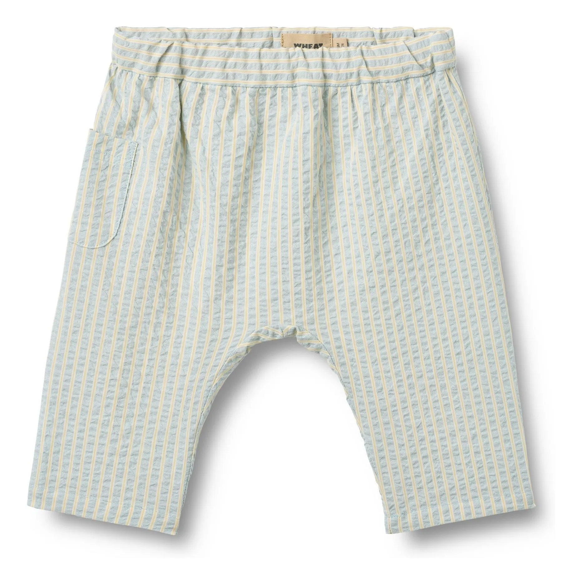 Wheat Light Blue Henry Striped Organic Cotton Trousers