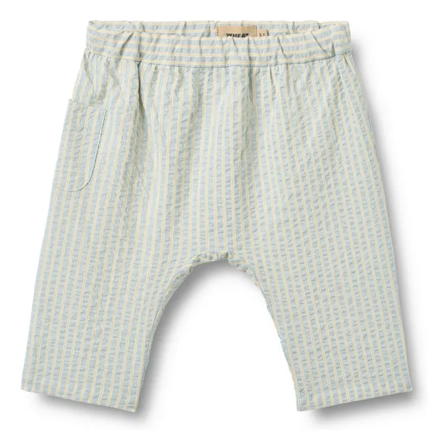 Pantaloni a righe Henry in cotone biologico | Azzurro