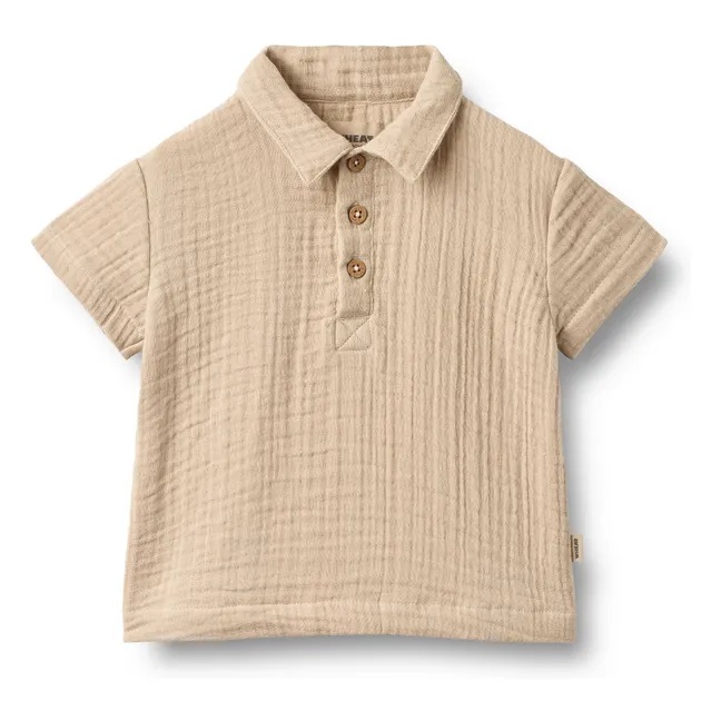 Camicia da bambino in cotone biologico Svend | Sabbia