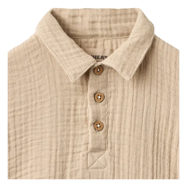 Camicia da bambino in cotone biologico Svend | Sabbia