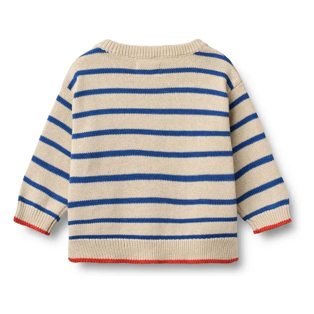 Pull Maille Morgan Rayé Coton Bio | Bleu