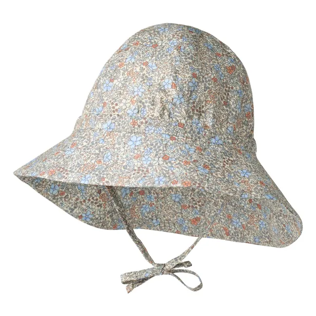 Chapeau Chloe Fleuri Coton Bio | Bleu pâle