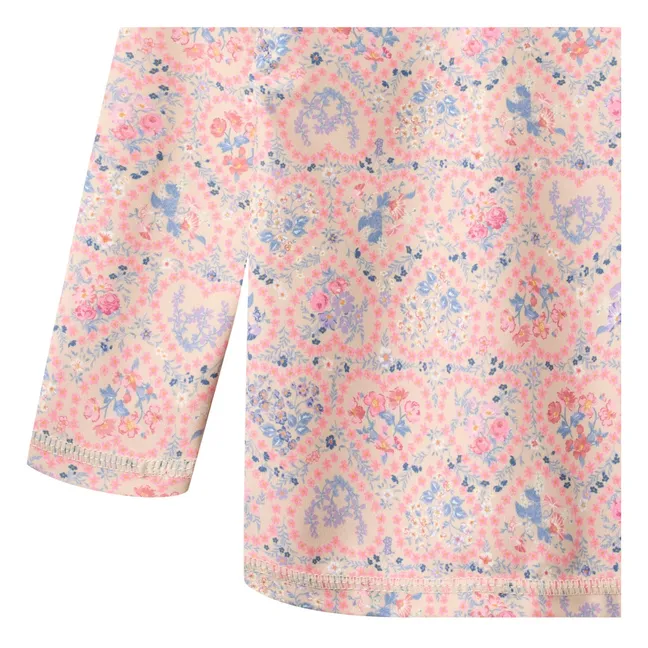 T-shirt Anti-UV Dilan Fleuri Fibres Recyclées | Rose pâle