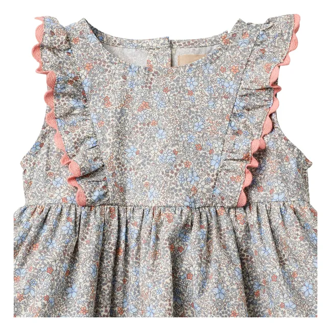 Robe Body Safia Fleurie Coton Bio | Pale blue