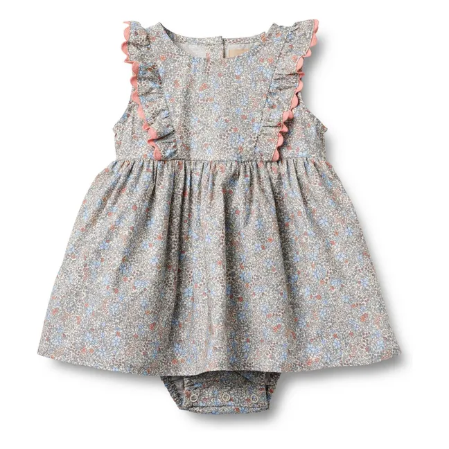 Robe Body Safia Fleurie Coton Bio | Pale blue