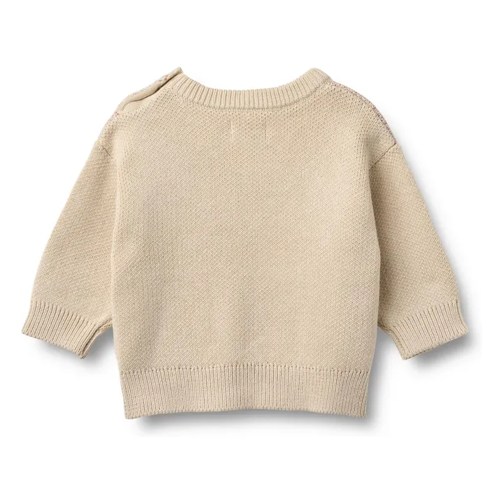 Jersey jacquard de algodón ecológico Solveig Rainbow | Crudo- Imagen del producto n°2