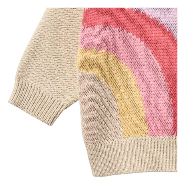 Pull Jacquard Solveig Arc-en-ciel Coton Bio | Ecru