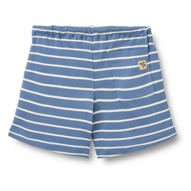 Striped Organic Cotton Kalle Jersey Shorts | Blue