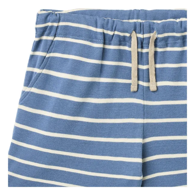 Striped Organic Cotton Kalle Jersey Shorts | Blue