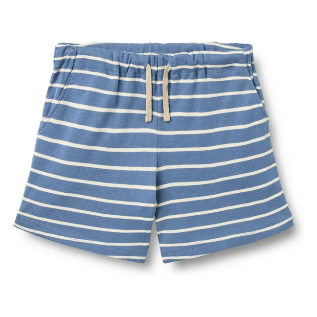 Striped Organic Cotton Kalle Jersey Shorts | Blue