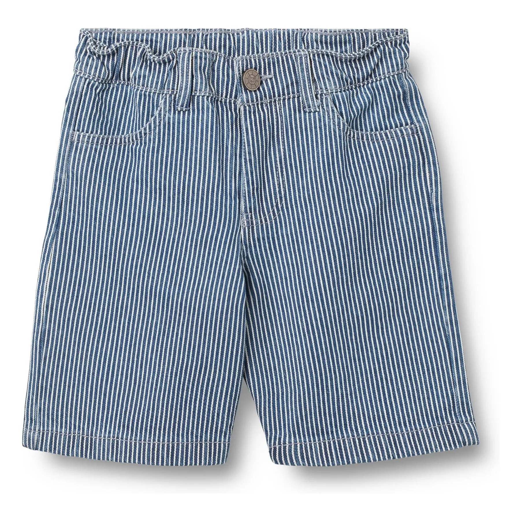 Bermuda Denim Christian Rayé Coton Bio | Bleu- Image produit n°0