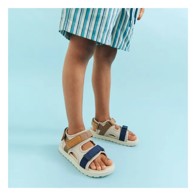 Hansi Badge Pantaloncini da bagno a righe in fibra riciclata | Blu