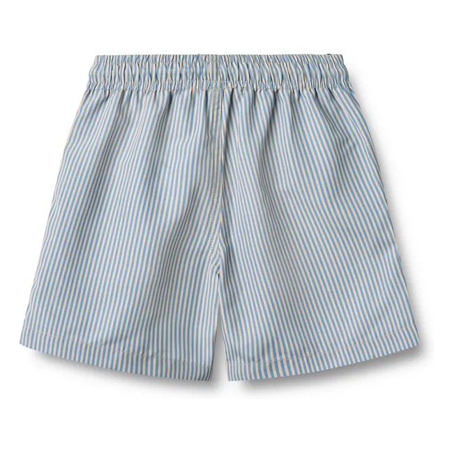 Pantaloncini da bagno a righe in fibra riciclata Hansi | Azzurro fiordaliso