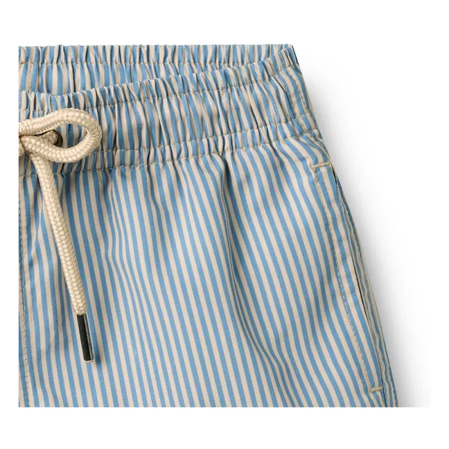 Short de Bain Rayé Hansi Fibres Recyclées | Bleu pâle