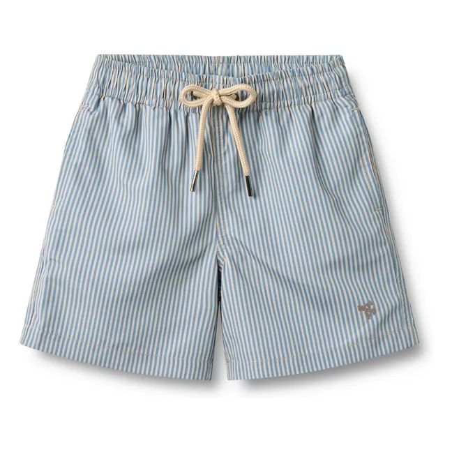 Short de Bain Rayé Hansi Fibres Recyclées | Bleu pâle