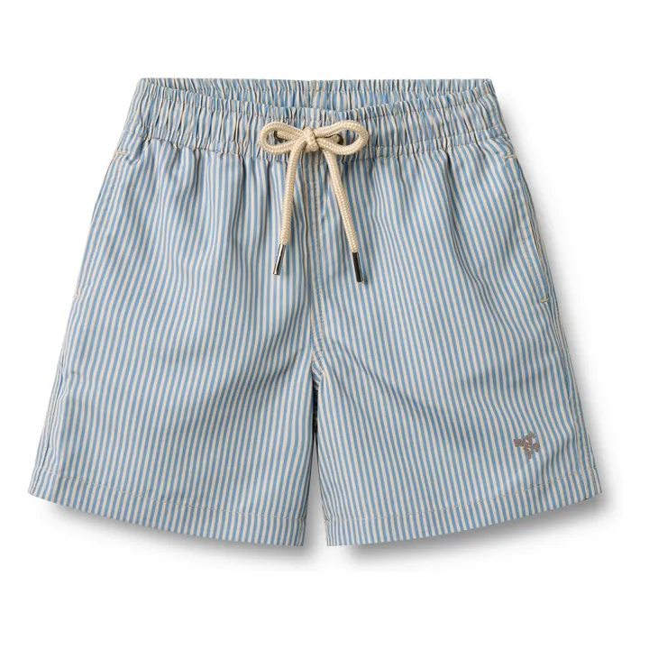 Bañador Hansi de rayas de fibra reciclada | Azul Pálido- Imagen del producto n°0