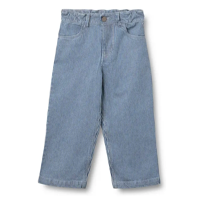 Felix Striped Organic Cotton Jeans | Blue
