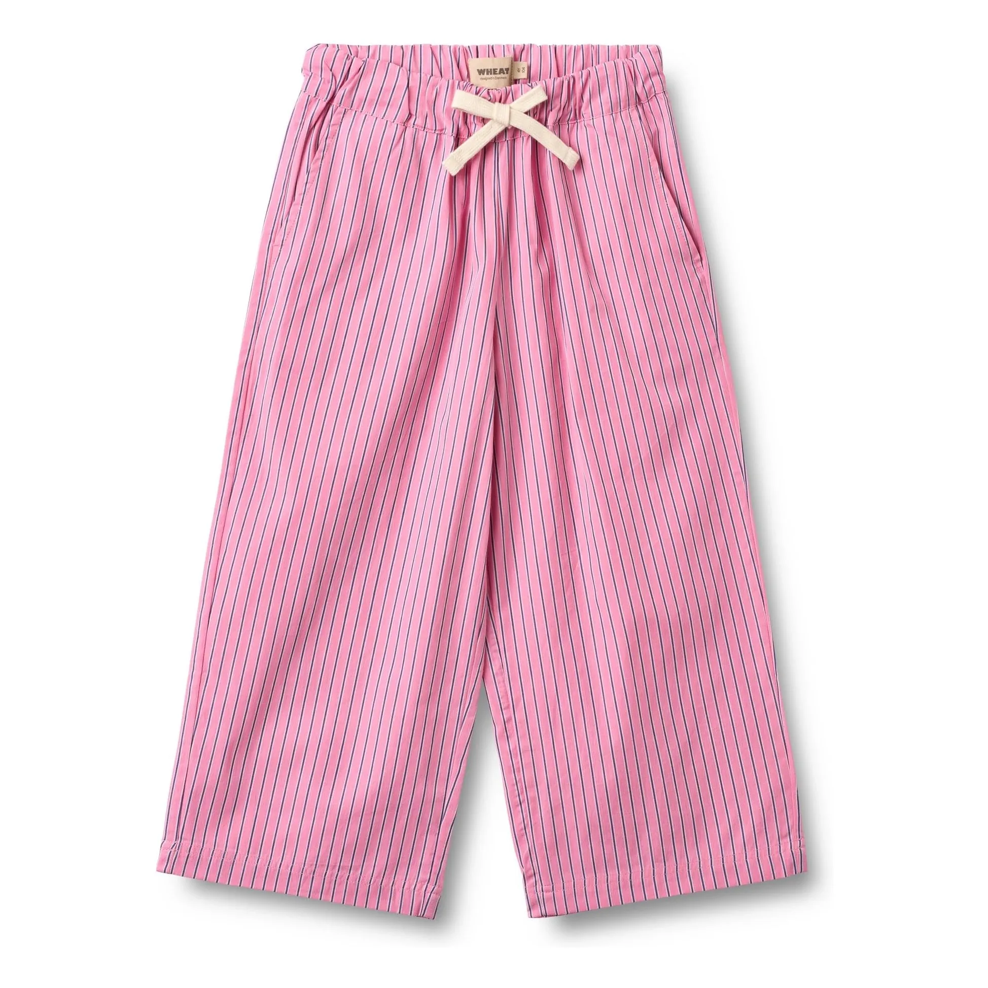 Pantalon Sasha Rayé Coton Bio | Rose- Image produit n°0