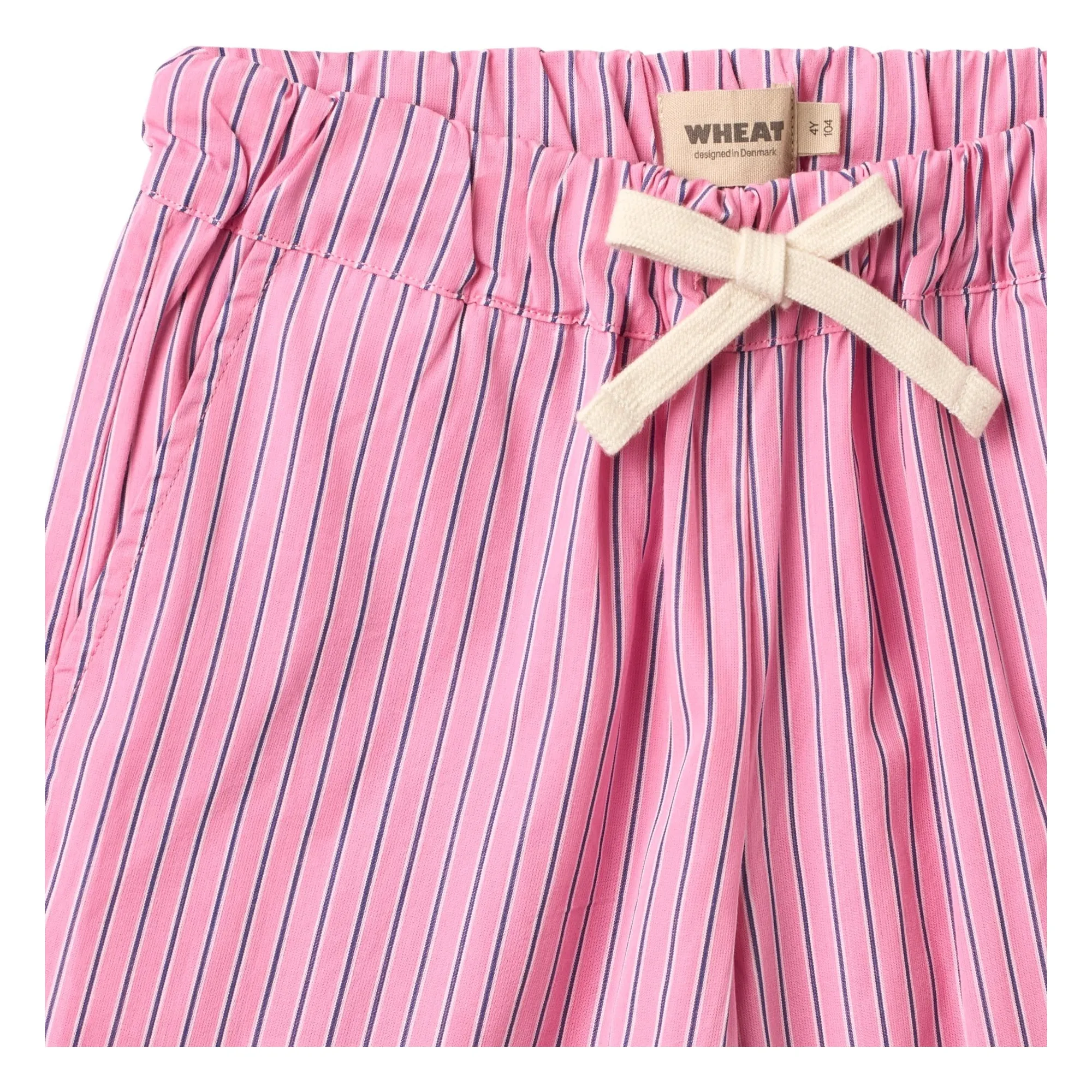 Pantalon Sasha Rayé Coton Bio | Rose- Image produit n°3