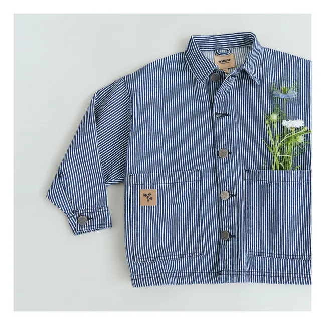 Cole gestreifte Denim-Jacke aus Bio-Baumwolle | Blau