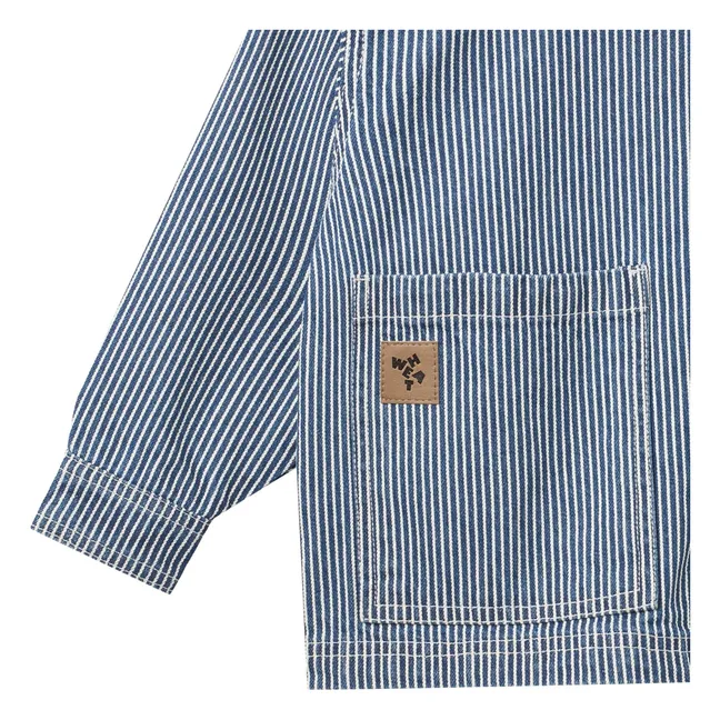Cole Denim Stripe Organic Cotton Jacket | Blue