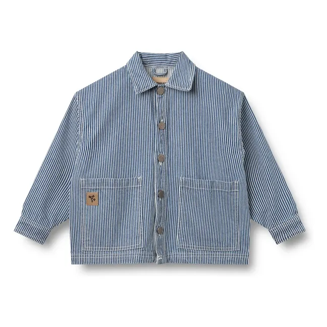 Cole Denim Stripe Organic Cotton Jacket | Blue