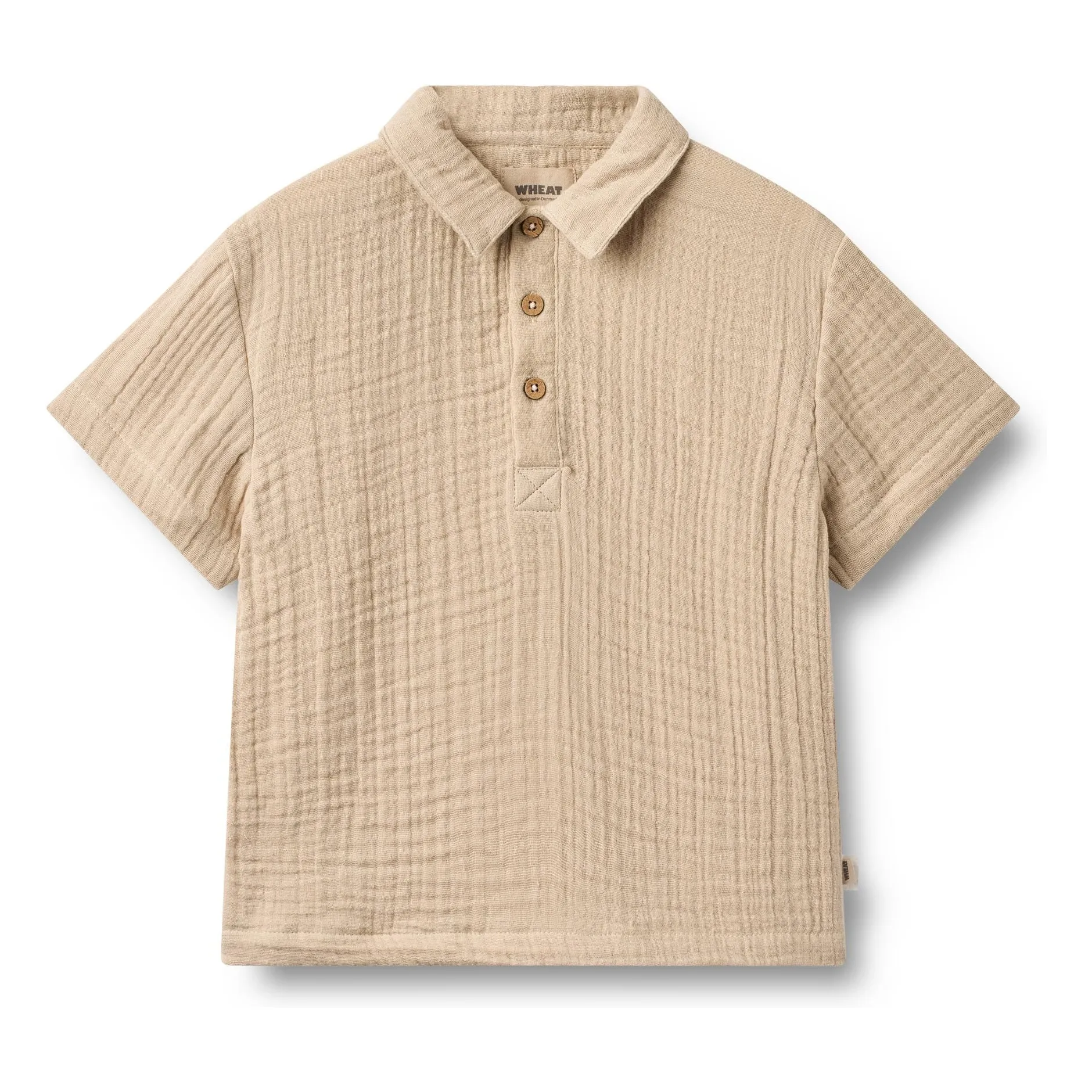 Wheat Unisex Kids Sand Svend Organic Cotton Shirt