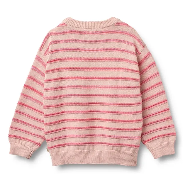Harlow Striped Organic Cotton Jacquard Sweater | Pale Pink