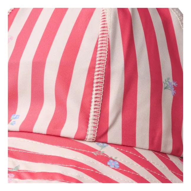 Gorro Bora Striped UV Protection Flores Fibras Recicladas | Rojo