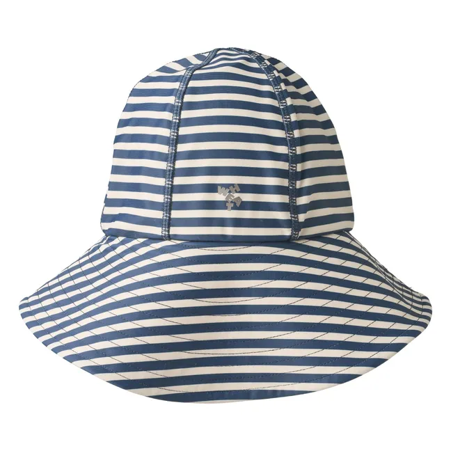 Gorro Bora a rayas con protección UV Fibras recicladas | Azul oscuro