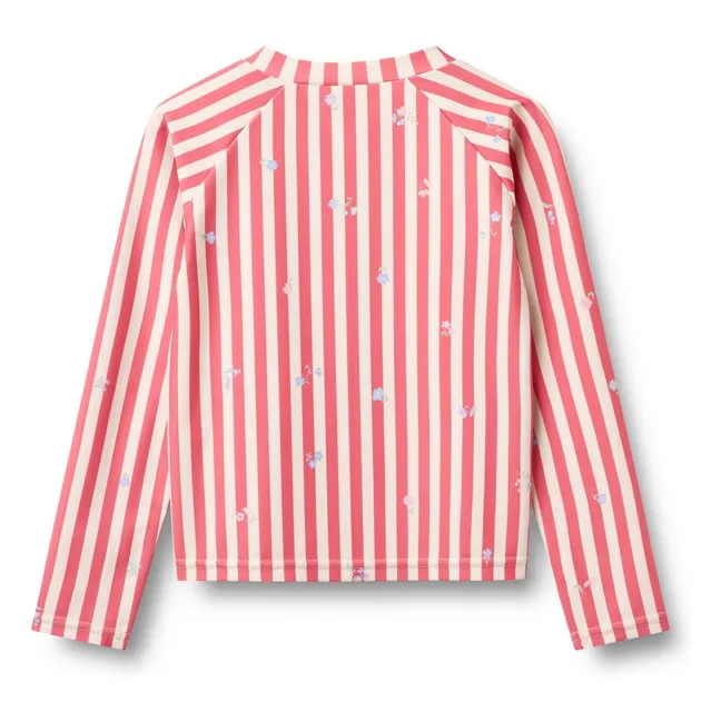 Camiseta de baño Ada a rayas con protección UV Fibras recicladas | Rojo