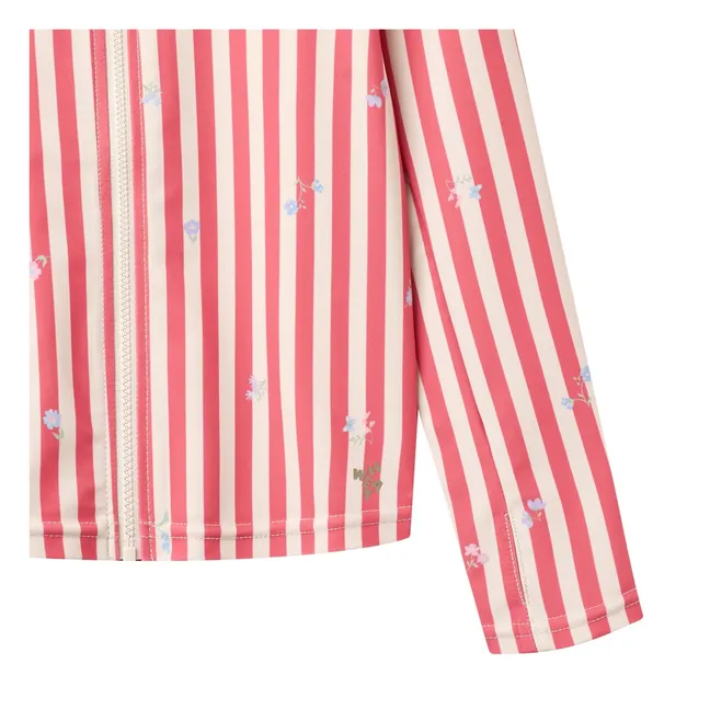 Ada Striped Recycled Fiber UV Protection Bath T-Shirt | Red