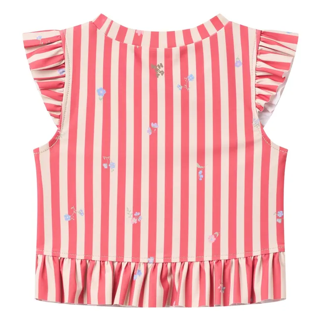 Maillot de Bain Alma Rayé Fibres Recyclées | Rouge