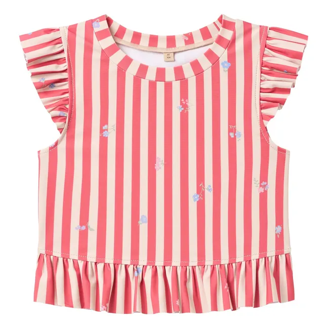 Maillot de Bain Alma Rayé Fibres Recyclées | Rouge
