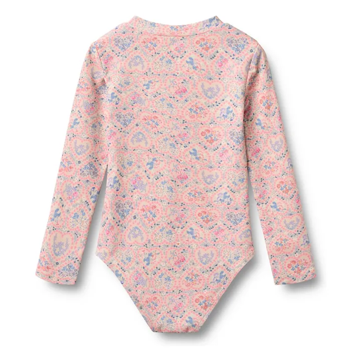 Bañador Margot Fleuri de fibra reciclada con protección UV | Rosa Pálido- Imagen del producto n°3