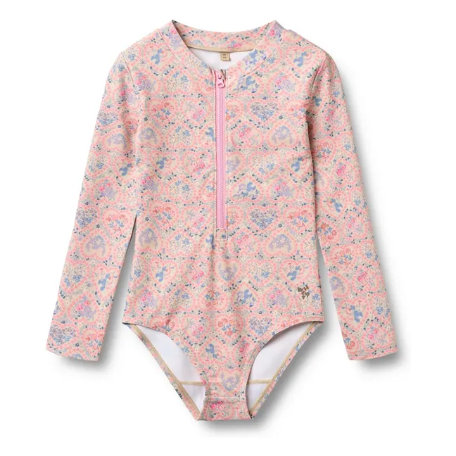 Bañador Margot Fleuri de fibra reciclada con protección UV | Rosa Pálido