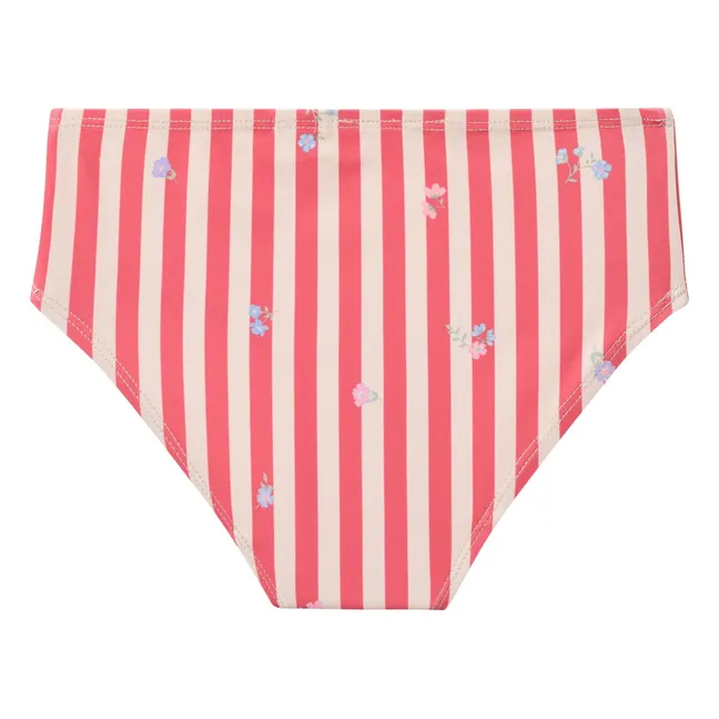 Maillot de Bain Carla Rayé Fibres Recyclées | Rouge