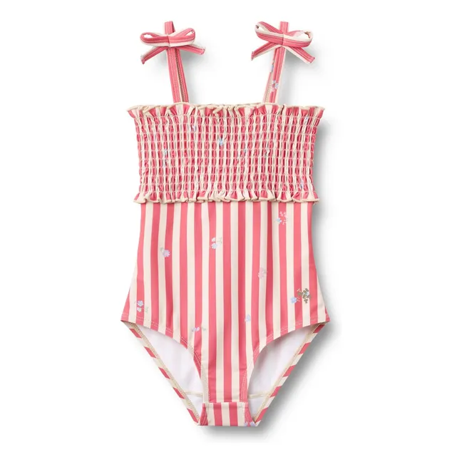 Traje de baño de rayas Selma Fibras recicladas | Rojo