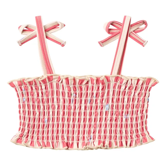 Maillot de Bain Carla Rayé Fibres Recyclées | Rouge