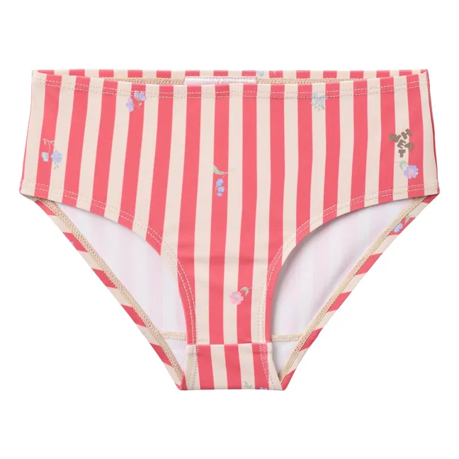 Maillot de Bain Carla Rayé Fibres Recyclées | Rouge