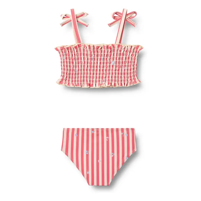 Maillot de Bain Carla Rayé Fibres Recyclées | Rouge