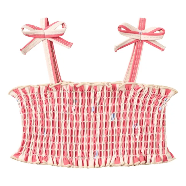 Maillot de Bain Carla Rayé Fibres Recyclées | Rouge