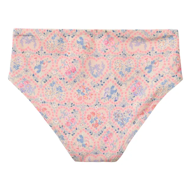 Maillot de Bain Carla Fleuri Fibres Recyclées | Rose pâle