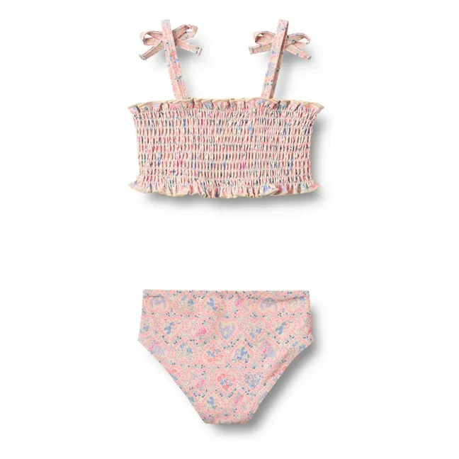Maillot de Bain Carla Fleuri Fibres Recyclées | Rose pâle