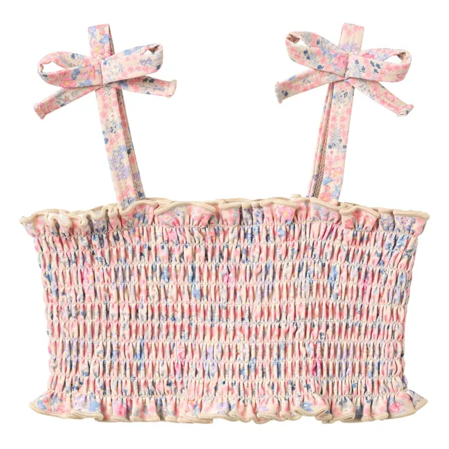 Maillot de Bain Carla Fleuri Fibres Recyclées | Rose pâle